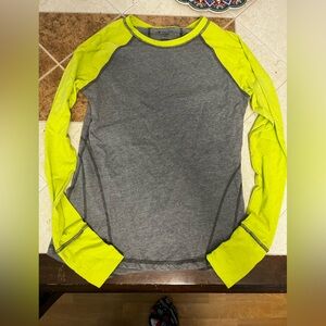 Gray and Neon Yellow Long Sleeve Shirt